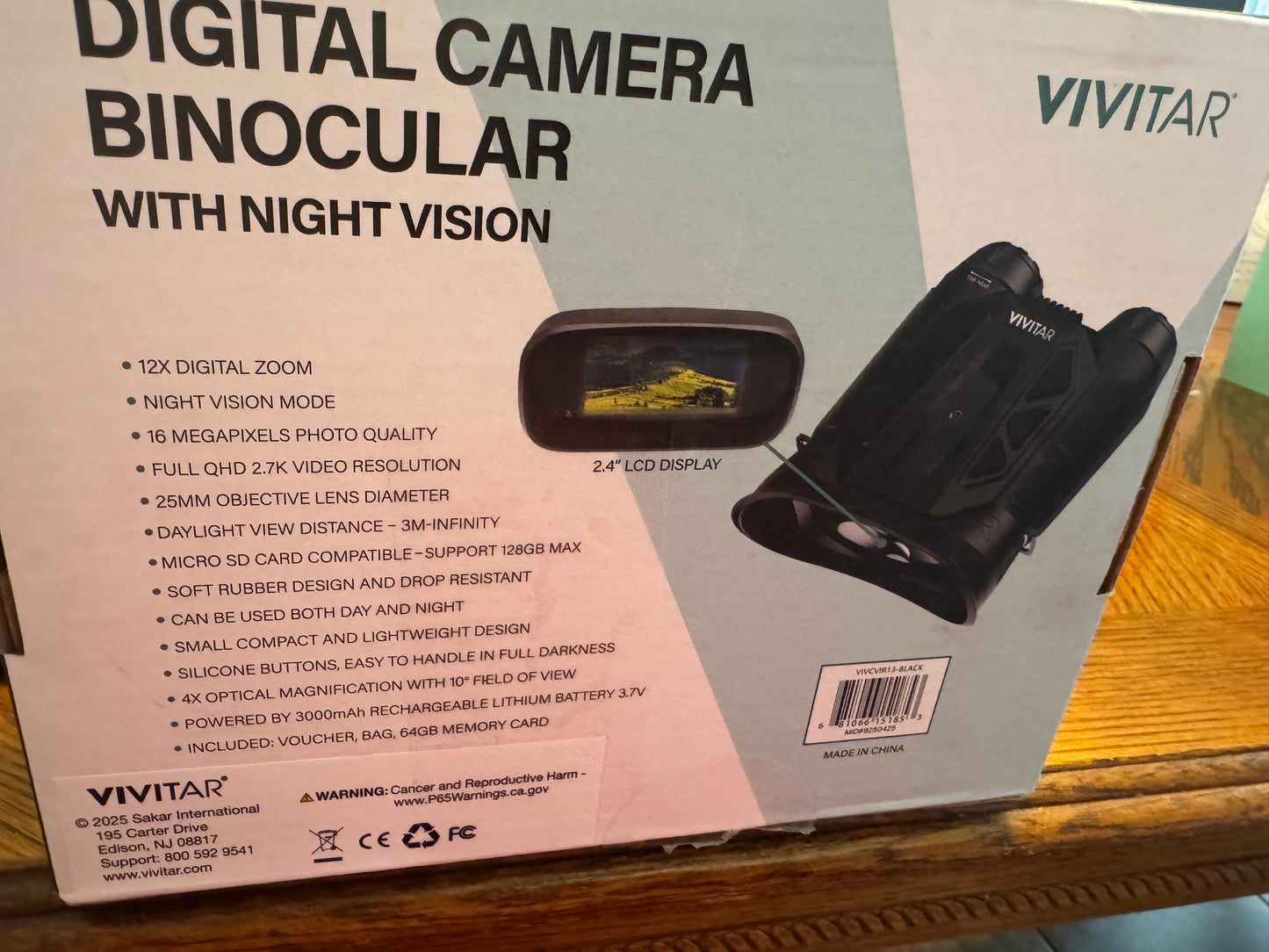 Vivitar Digital Camera Binoculars 12x with Night Vision and Case