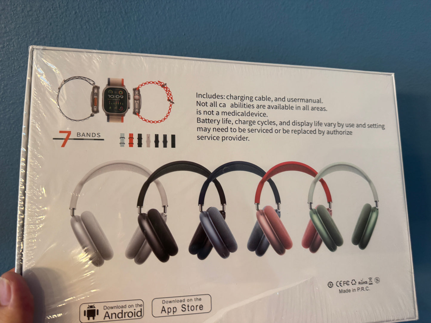 P9 Ultra 2-1 DMES ( Headphone & Watch /W 7 Different color and styles of bands)