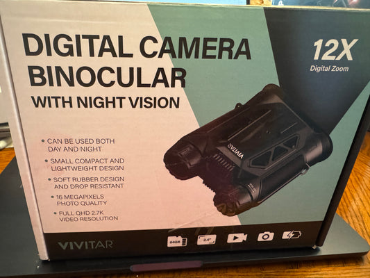 Vivitar Digital Camera Binoculars 12x with Night Vision and Case